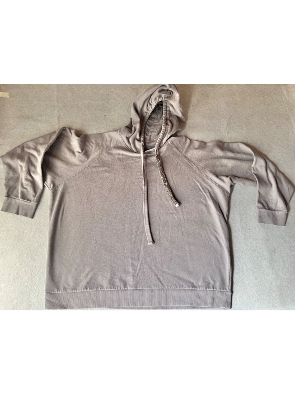 Torrid Hoodie Women's 4X Gray Glam Drawstring Ribbed Cuffs Bottom Band Gorp Core - Picture 2 of 13